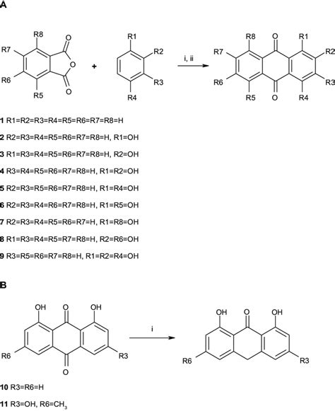 synthesis of anthraquinone derivatives. Notes: (A) (i) alcl 3 /nacl,... | Download Scientific ...