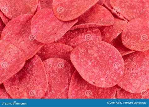 Pink Potato Chips Macro Background Stock Image - Image of white, large: 204172043