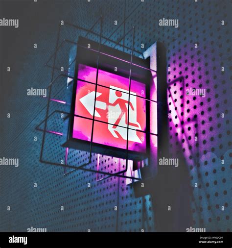 Neon red exit sign hi-res stock photography and images - Alamy