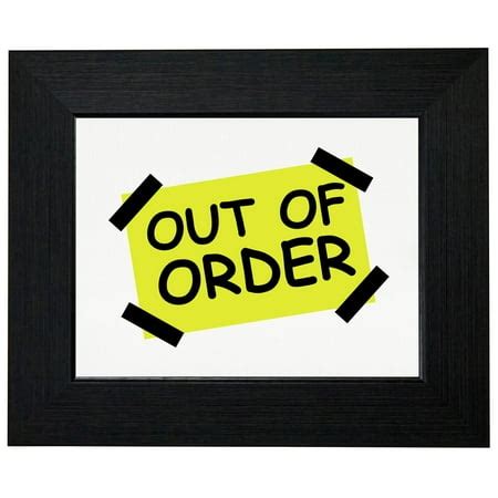 Out Of Order - Funny Yellow Sign With Tape Framed Print Poster Wall or ...