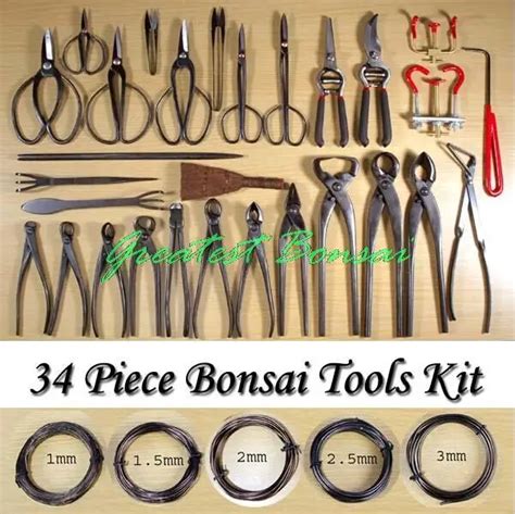 Multifunction bonsai tools set multi function bonsai tools kit 34 piece set Carbon Steel Shear ...