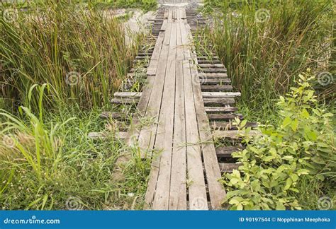 Old wooden bridge stock photo. Image of background, danger - 90197544