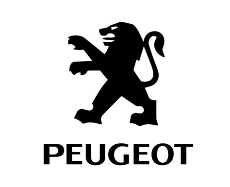 Peugeot Brand Logo Symbol With Name Black Design French Car Automobile Vector Illustration ...