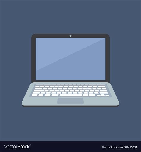 Laptop flat design style icon Royalty Free Vector Image