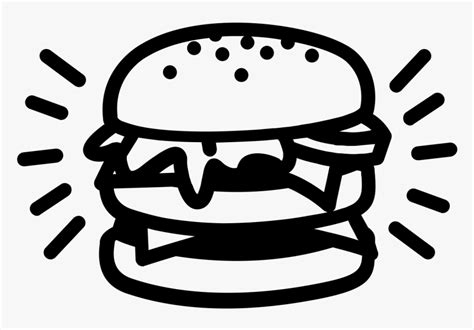 Noun - Burger Black And White Icon, HD Png Download - kindpng