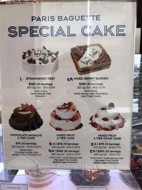 Paris Baguette Cake Menu Prices - Get More Anythink's