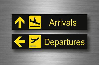 Sticker airport arrivals departures airport sign plane wall fridge | eBay