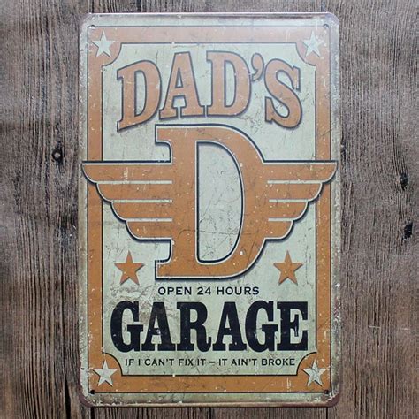 Vintage Home Decor DAD'S GARAGE Vintage Metal Tin Signs Retro Metal ...