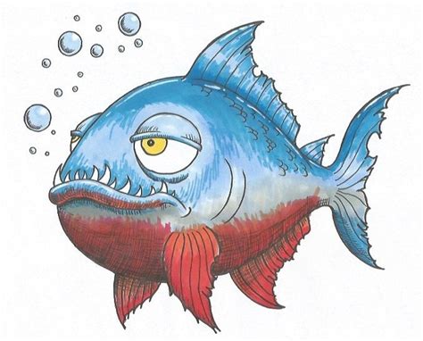 How to Draw a Piranha – Cartoon Style! | The Drawing Journey