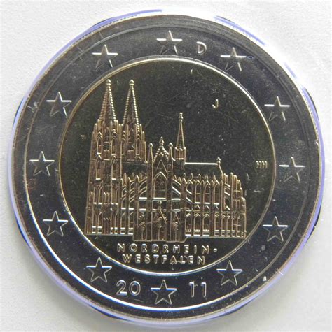 Germany 2 Euro Coin 2011 - North Rhine Westphalia - Cologne Cathedral ...