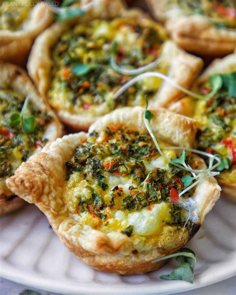 Vegan Puff Pastry Mini Quiche - Plantifully Based