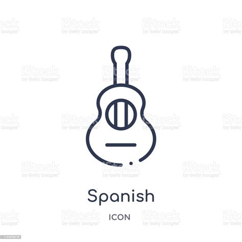 Spanish Icon From Music Outline Collection Thin Line Spanish Icon Isolated On White Background ...