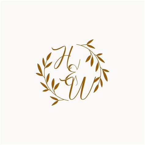 HW initial wedding monogram logo 15283136 Vector Art at Vecteezy