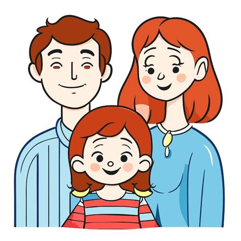 Happy family father mother and child cute hand drawn pattern vector illustration design line ...