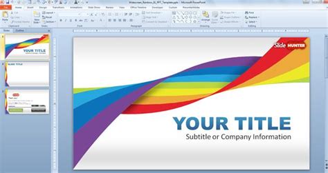 Widescreen Rainbow Template for PowerPoint Presentations