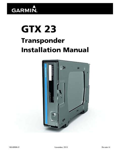 Garmin GTX 23 Transponder Installation Manual 190-00906-01 ...