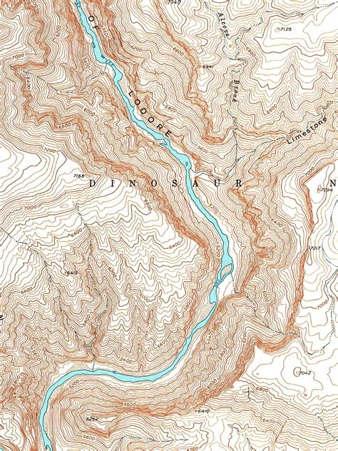 Dinosaur National Monument Map / Dinosaur Topographic Map - Etsy