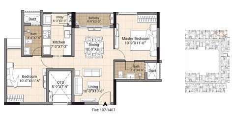 2 bhk flats in OMR at Navalur, Chennai. View Floor Plans - DRA Centralia