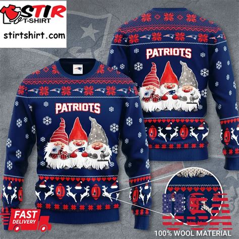New England Patriots Gnome De Noel Christmas Ugly Sweater - StirTshirt
