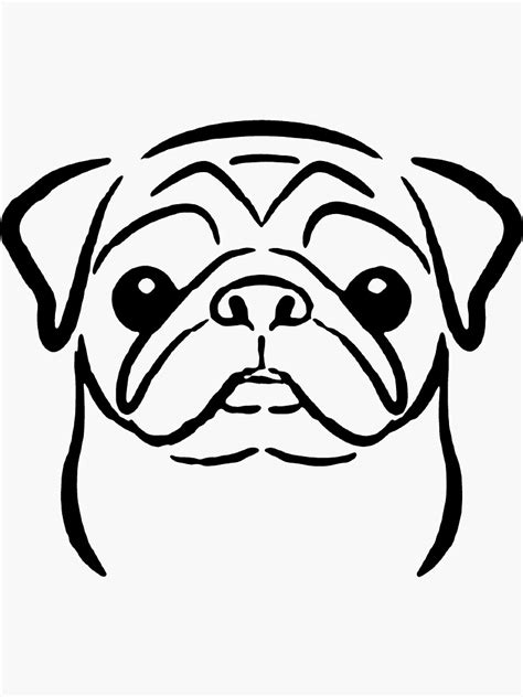 "Pug Outline" Sticker for Sale by KoalaTee-Design | Redbubble