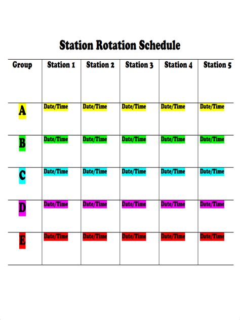 Rotating Work Schedule Template For Your Needs