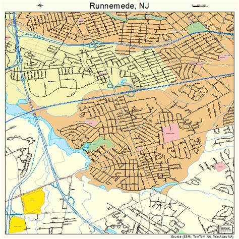 Runnemede New Jersey Street Map 3465160