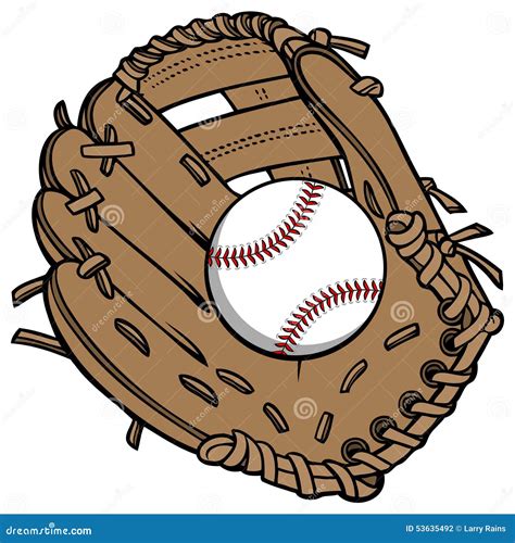 Baseball and Glove stock vector. Illustration of leather - 53635492