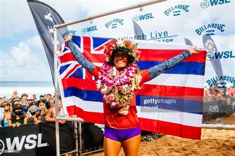 Moana Jones Wong of Hawaii after winning the Final at the Billabong... News Photo - Getty Images