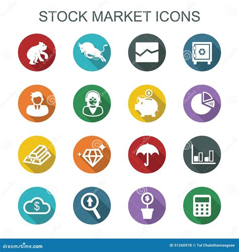 Stock Market Long Shadow Icons Stock Vector - Image: 51260978