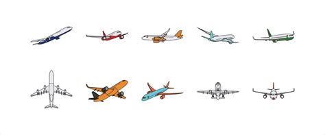 Flying Airplane Illustration Vector Set 24469199 Vector Art at Vecteezy