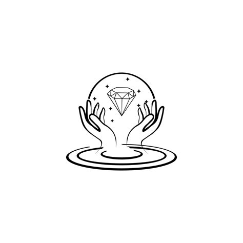 Diamond Jewellery Logo Design Vector. symbol for cosmetics and packaging, jewellery, hand ...