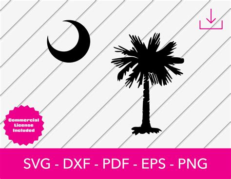 South Carolina SVG Palmetto Tree SC Flag Palm Tree - Etsy