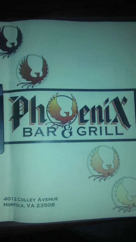 Phoenix Bar and Grill Menu, Menu for Phoenix Bar and Grill, Ghent ...