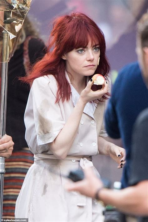 Emma Stone debuts red locks to play Cruella de Vil as she's seen on set for FIRST TIME | Daily ...