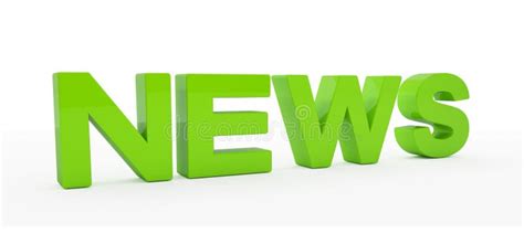 3d render - news - green stock illustration. Illustration of typography - 86288223