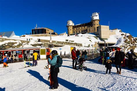 ZERMATT, SWITZERLAND - JANUARY 1, 2022: Winter View of the Gornergrat Railway Editorial ...