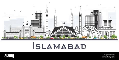 Islamabad Pakistan City Skyline with Gray Buildings Isolated on White. Vector Illustration Stock ...