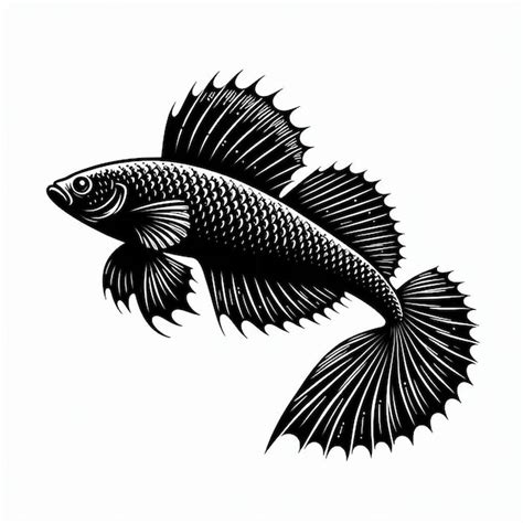 Blue catfish Silhouette line art vector illustration on white background | Premium AI-generated ...