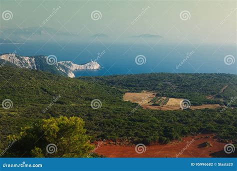 Lighthouse during Sunset, Cape Doukato, Lefkada Island, Greece Stock Photo - Image of landscape ...