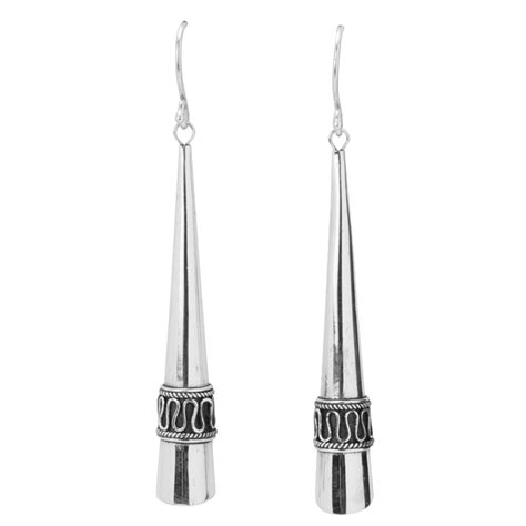 Ladies Shipton and Co Silver handmade Cone Shaped Drop Earrings ...