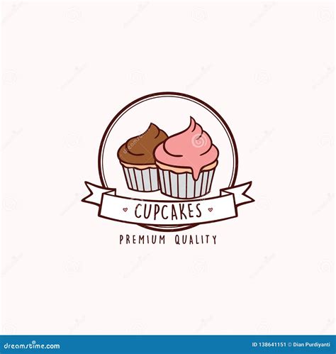 Cupcakes, Bakery and Dessert Logo, Sign, Emblem, Flat Vector Design Stock Vector - Illustration ...