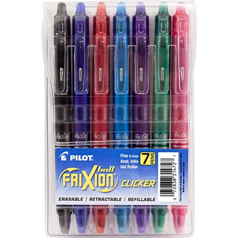 PILOT FriXion Clicker Erasable, Refillable & Retractable Gel Ink Pens, Fine Point, Assorted ...