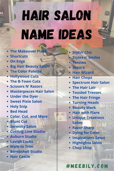 100+ Hair Salon Name Ideas | Hair salon names, Beauty salon names, Hair ...