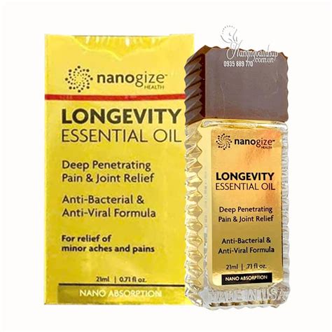 Dầu gió vàng Nanogize Longevity Essential Oil của Mỹ 21ml