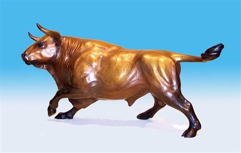 Hand Crafted The Golden Bull, Bronze Sculpture by Hamari Design ...