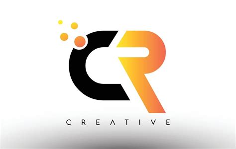 CR Black Orange Letter Logo Design. CR Icon with Dots and Bubbles Vector Logo 4688265 Vector Art ...