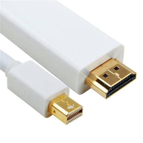 White Male Thunderbolt Mini Display Port to Male HDMI Cable | Keple.com