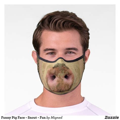 Funny Pig Face - Snout - Fun Premium Face Mask | Zazzle.com in 2021 | Face mask, Face, Mask