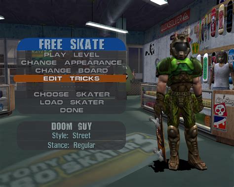 Tony Hawk's Pro Skater 3 (PC) had a Doom Guy as a secret skater : r/Doom