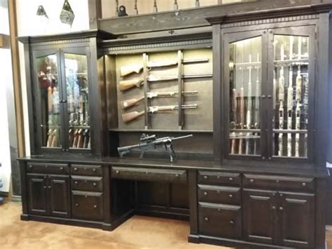 Wall Desk and Combination Gun Cabinetry - Amish Custom Gun Cabinets